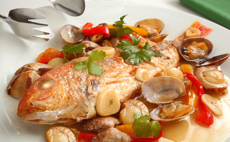 魚と貝の料理